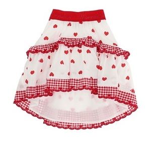 Monnalisa, heart print hi-low skirt, 8 y.o.
